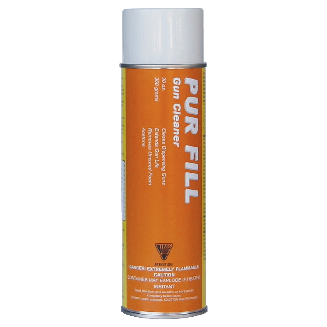 PUR FILL Gun Cleaner aerosol can with orange label and white cap.