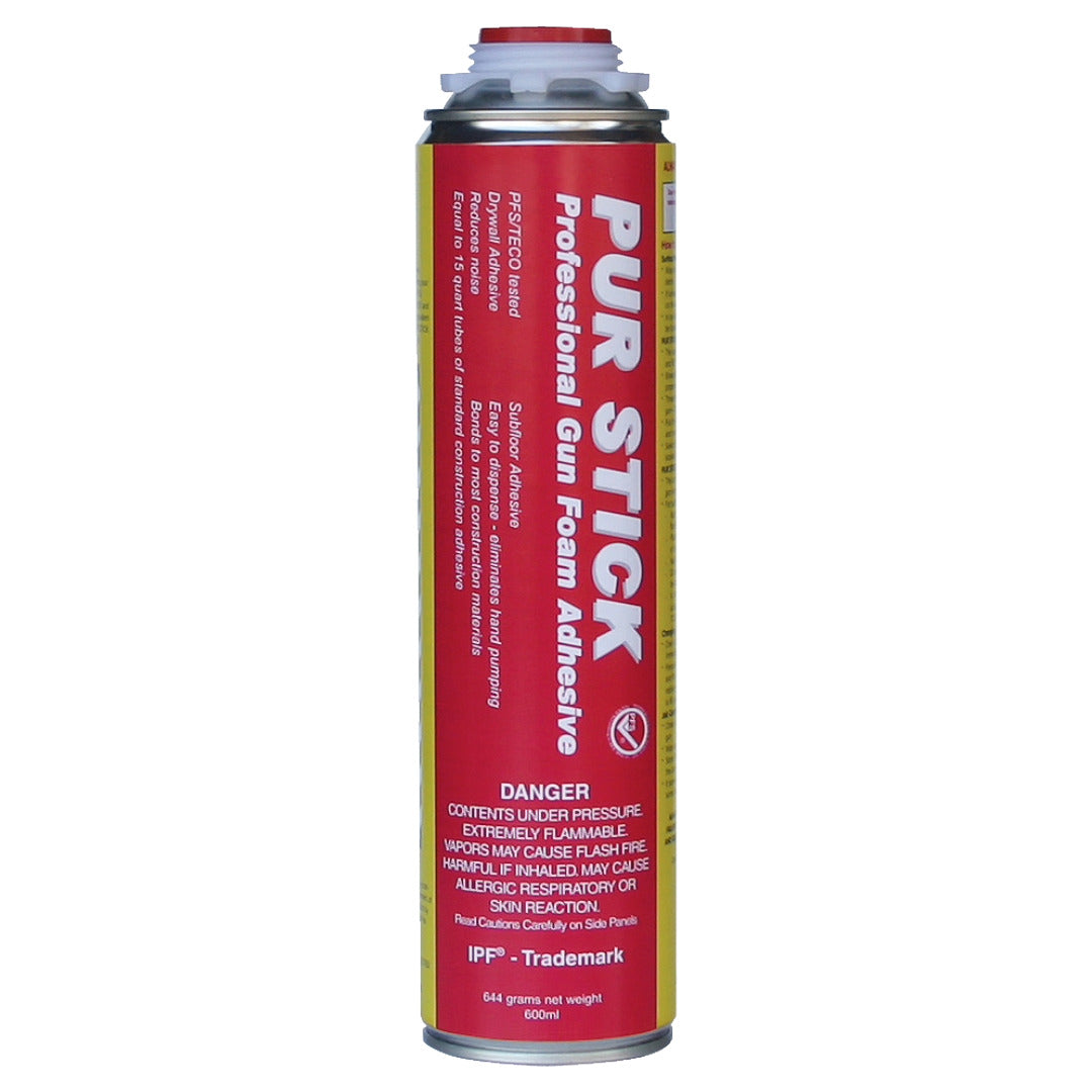 Can of PUR STICK Professional Gun Foam Adhesive with red and white labeling